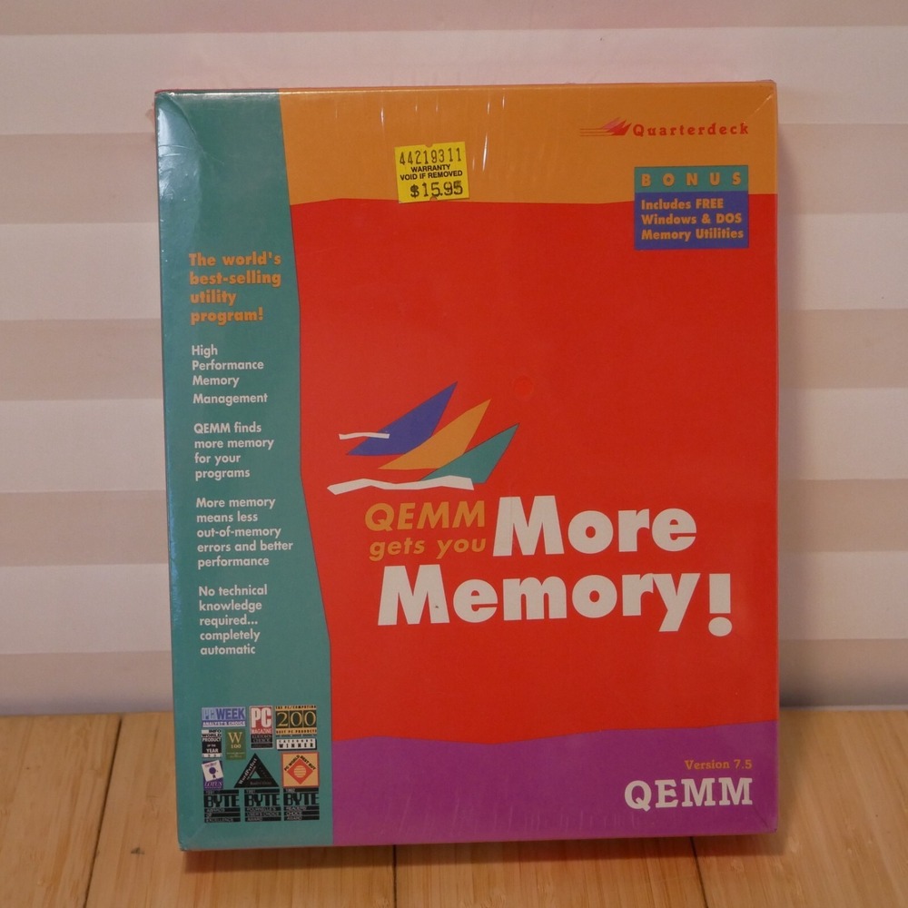Quarterdeck‎ QEMM More Memory! Version 7.5 NEW, Sealed BIG BOX Windows DOS